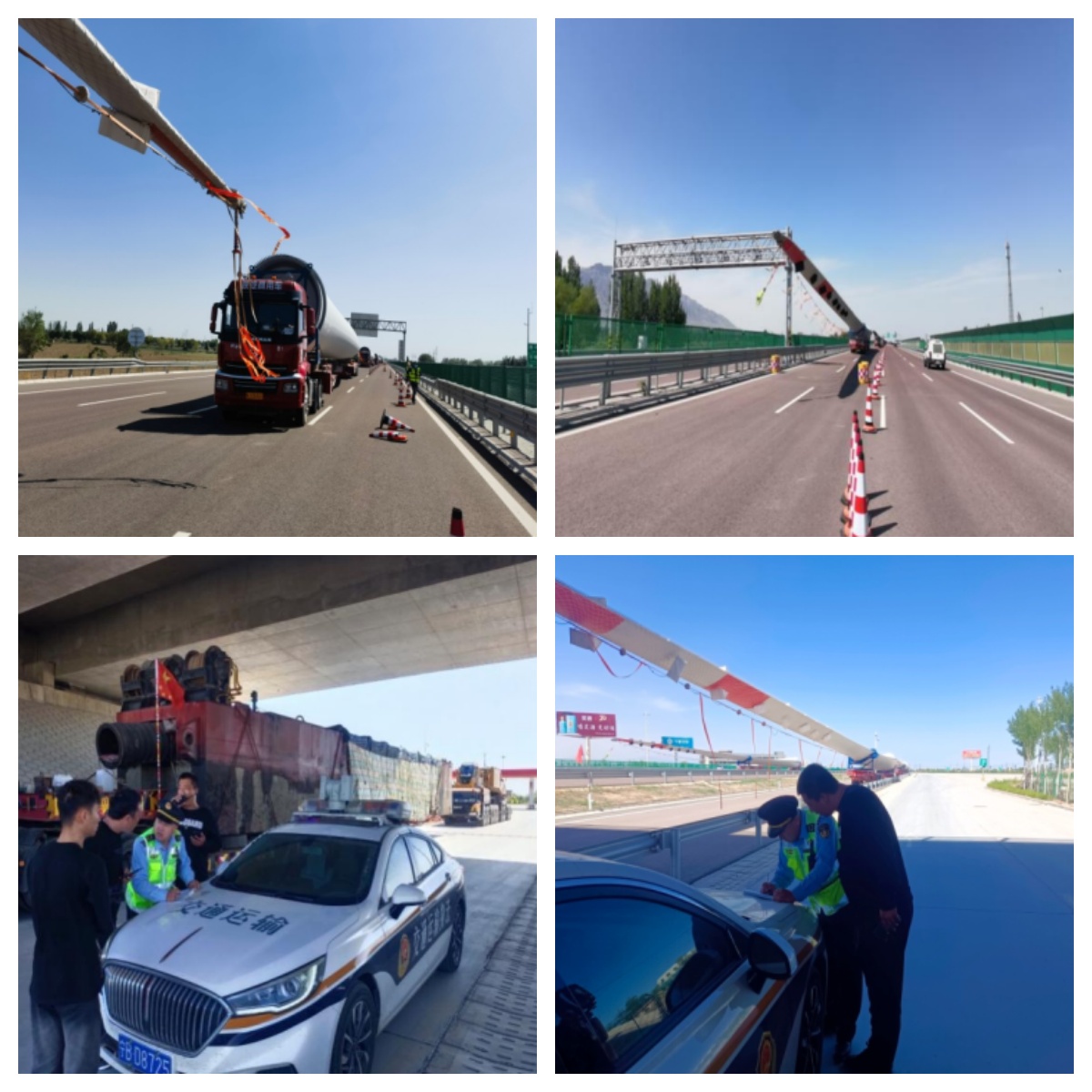 AG凯发网站：宁夏交通执法护送8辆大件运输车辆安全通过施工区(图1)