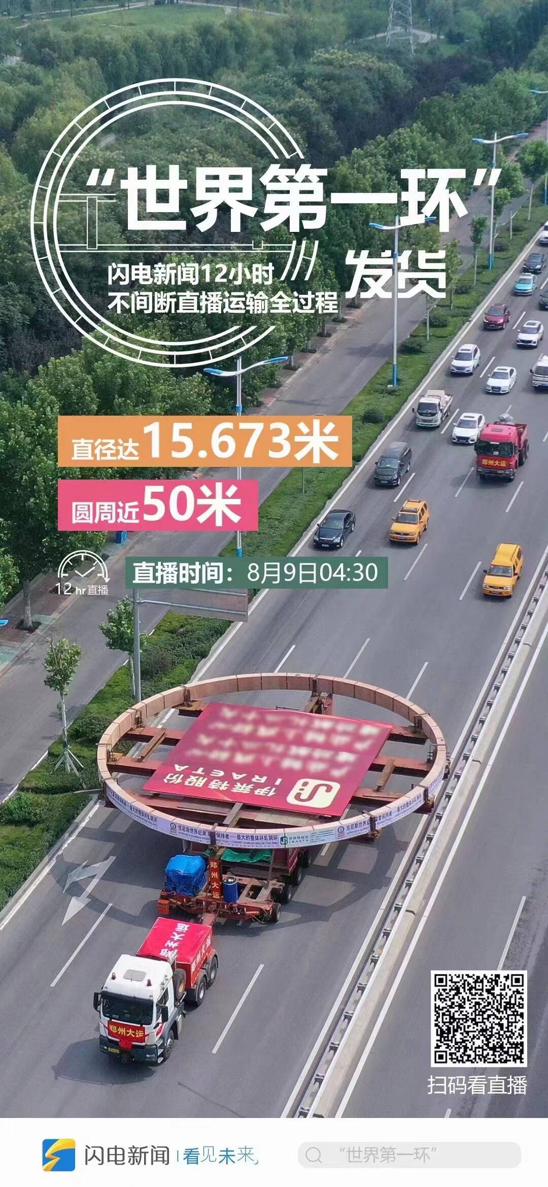 “世界第一环”从济南发货！体型覆盖四个车道用106个车轮的车辆运输(图2)